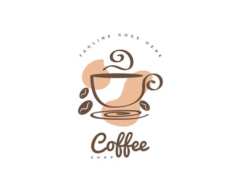 Elegant and Minimalist Coffee Shop Logo Design. Cafe Logo or Brand with ...