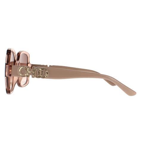 Jimmy Choo Beige Square Crystal Nude Brown Gradient Sunglasses | PLT