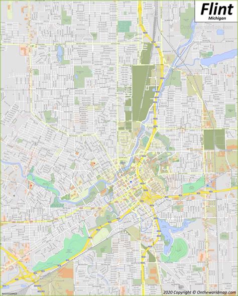 flint map michigan  discover flint  detailed maps