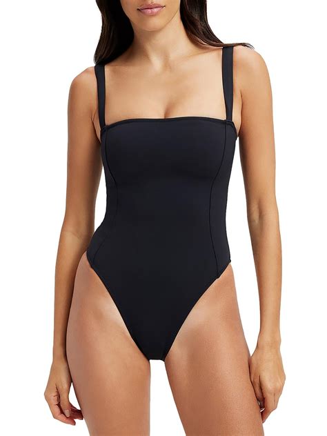 Good American Womens Lace-Up Back Corset One-Piece Swimsuit - Walmart.com