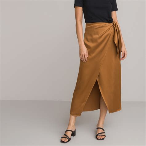 Юбка длинная, на завязках зеленый бронзовый La Redoute Collections ...