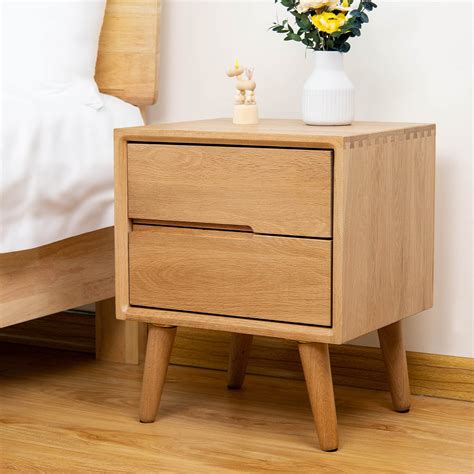 amazoncom cttasty nightstand solid wood small  table  drawers