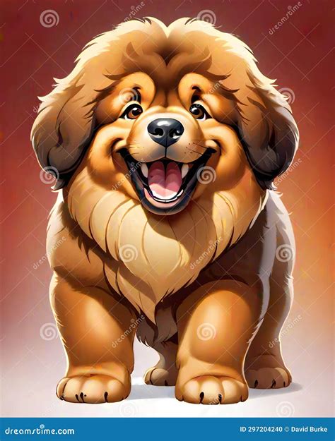 Tibetan Mastiff Puppy Dog Cartoon Character Royalty-Free Illustration ...