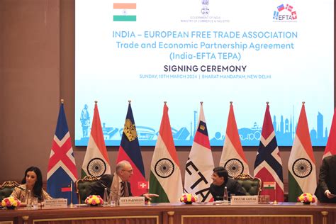 India secures free trade agreement with with four European nations