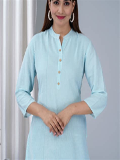 buy baesd striped mandarin collar kurti kurtis  women