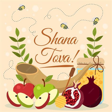 Premium Vector | Hand drawn shana tova