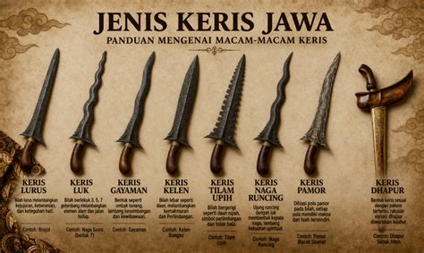 jenis keris jawa panduan mengenai macam macam keris  jawa