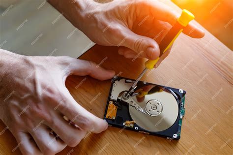 premium photo  hdd hard disk drive repair  renovation concept