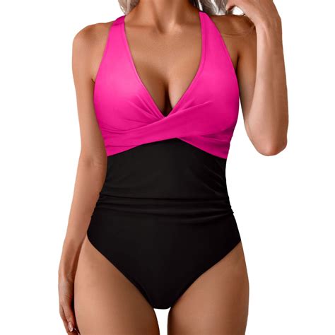 HJYCHN Women One-Piece Swimsuits Push Up Bathing Suits with Back Design