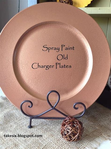 Hammered Copper Spray Paint Charger Makeover