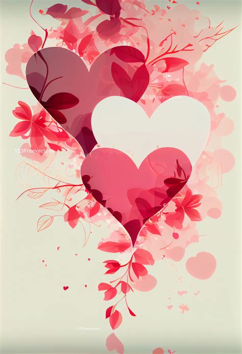 Valentines Day Floral Heart Background
