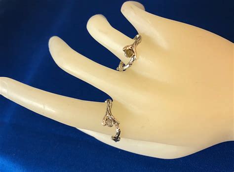 Custom Sterling Silver Twig Ring Raw Gemstone handmade Montana Blue
