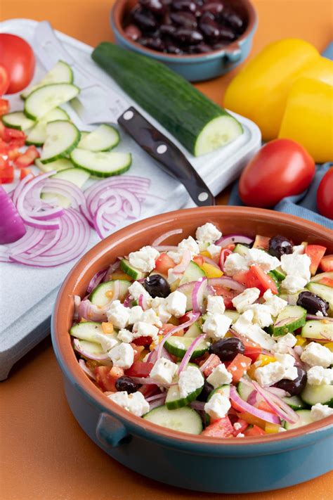 Greek Salad with Cucumber, Kalamata Olives and Feta Cheese