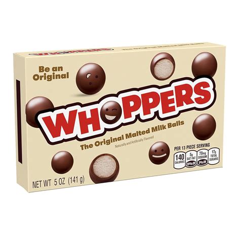 Amazon.com: WHOPPERS Malted Milk Balls Candy, Movie Snack, 5 oz Box