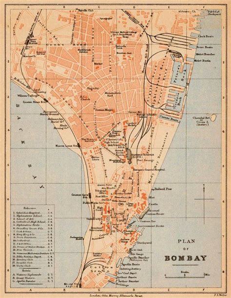 Bombay Map Old Map of Bombay mumbai Fine Print Wonderful Map Print for ...