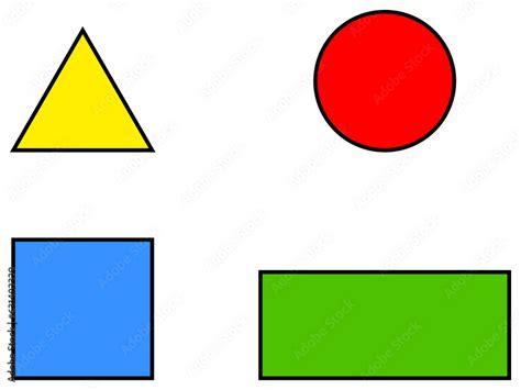 geometric basic shape triangle circle square  rectangle stock