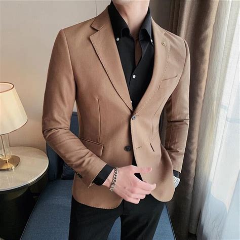 riolio british style business casual suit jacket men fashion high sense