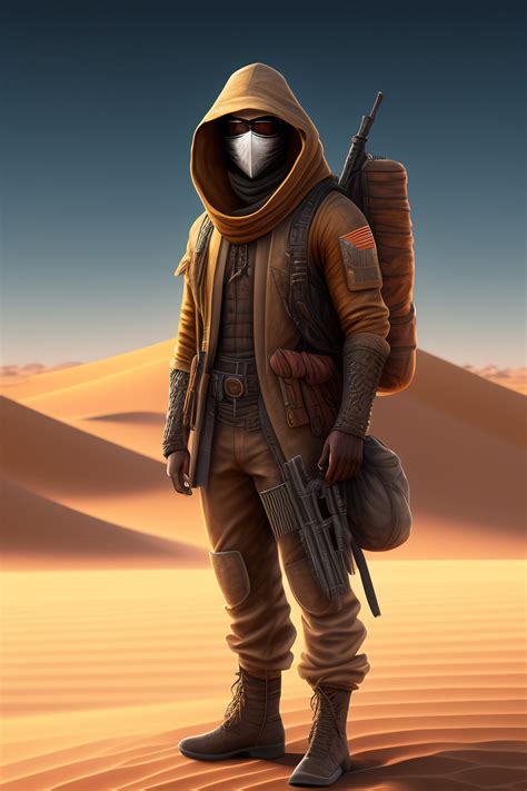 Lexica - Sketch of a masked man in dusty clothes with a sharp gaze in