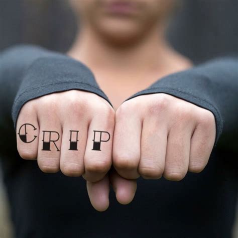 Crip Temporary Tattoo Sticker - OhMyTat