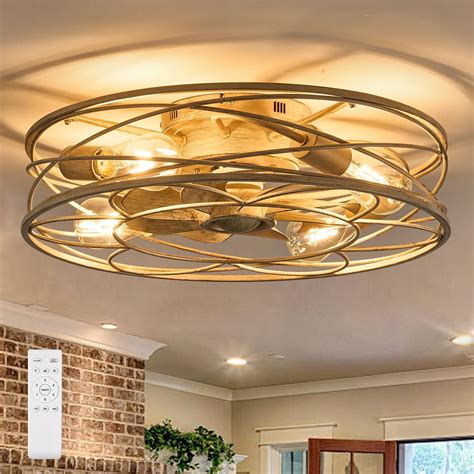 Amazon.com: Flush Mount Caged Ceiling Fan: 20" Caged Ceiling Fan with