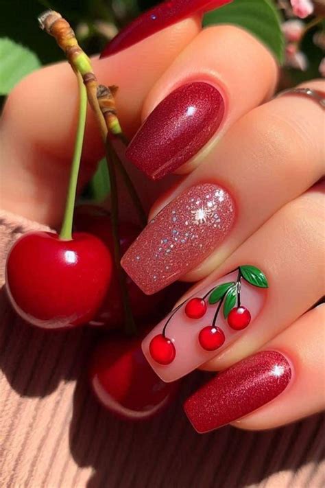 Unhas Cerejinha - Unhas Com Cerejas: Ideias Lindas Para Se Inspirar