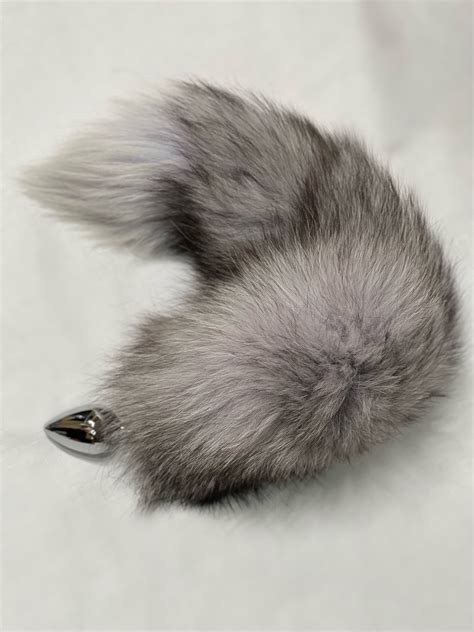 Gray Fox Tail Plug, Gray Wolf Tail Plug, Tail Butt Plug, Cosplay Butt