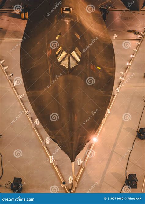 Closeup View of the Cockpit of the SR-71 Blackbird Spyplane in a Museum