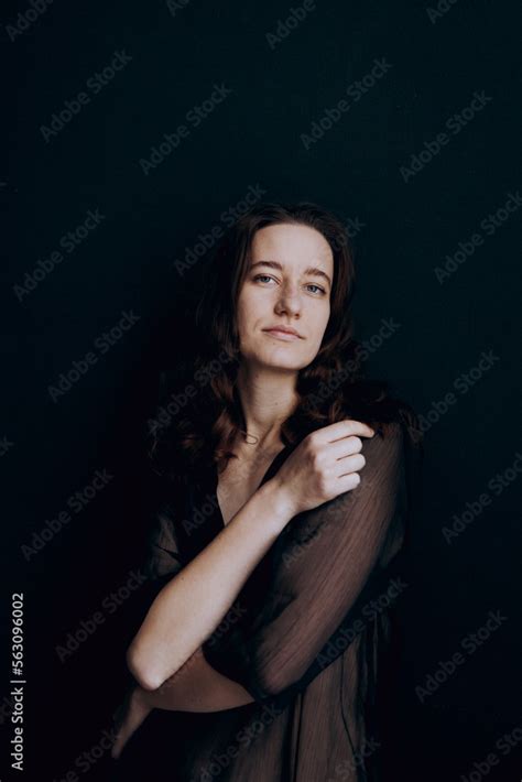 Beautiful, natural naked girl artistic posing at a stylish and ...