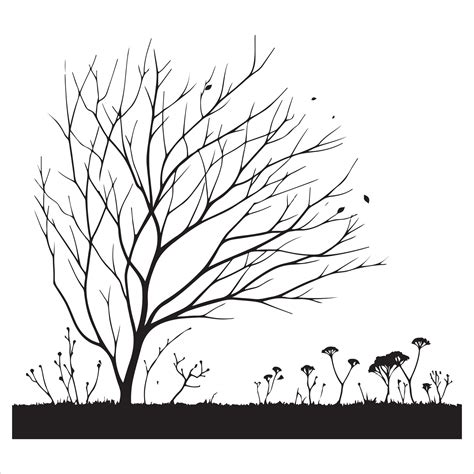 Minimal Autumn Naked Tree vector silhouette 36286119 Vector Art at Vecteezy