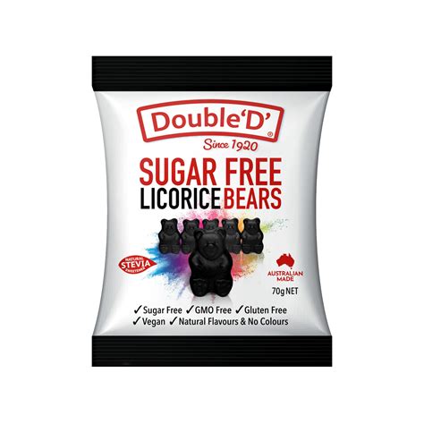 Double ‘D’ Sugar Free Licorice Bears 70g – Double D