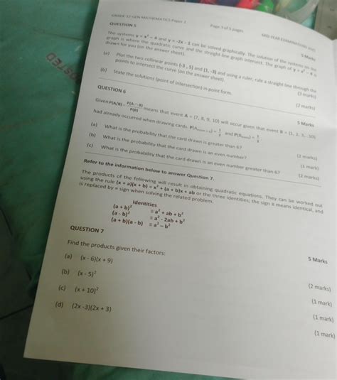grade  gen mathematics paper  question   systems