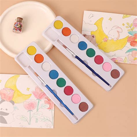 Children’s Watercolor Paint Set | Heart-Shaped Box | 8 Solid Colors