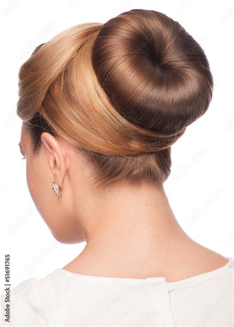 Woman with elegant hair bun Stock Photo | Adobe Stock