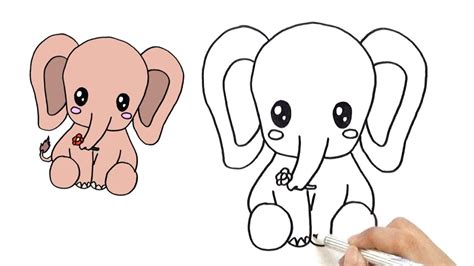 How to draw an elephant (Photo and video tutorials)