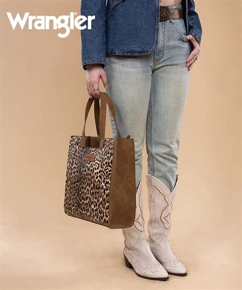wrangler wildside cheetah tote bag stylish chic montana west world