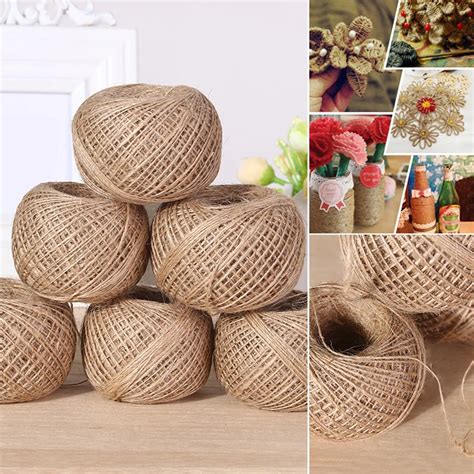 100 м DIY веревка длинная джутовая веревка натуральный льняной шпагат ...