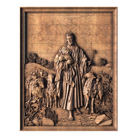 Панно Иисус Христос brlf_stl_0282 - 3D (stl) модель для ЧПУ