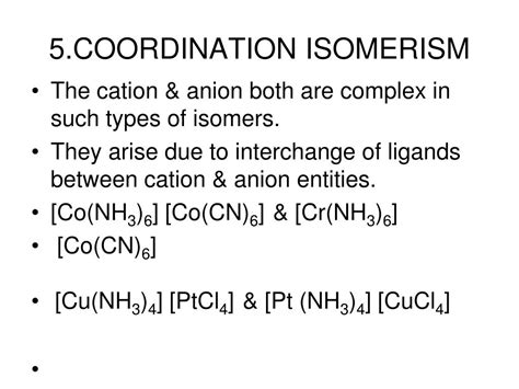 PPT - Types of Isomerism in Coordinate Compounds PowerPoint ...