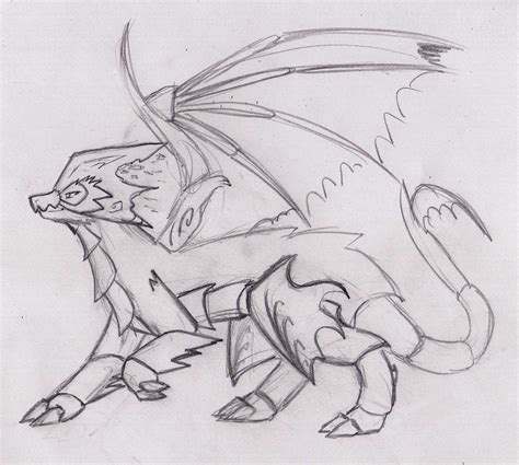 Earth Dragon Sketch by Dragon-Wish on DeviantArt