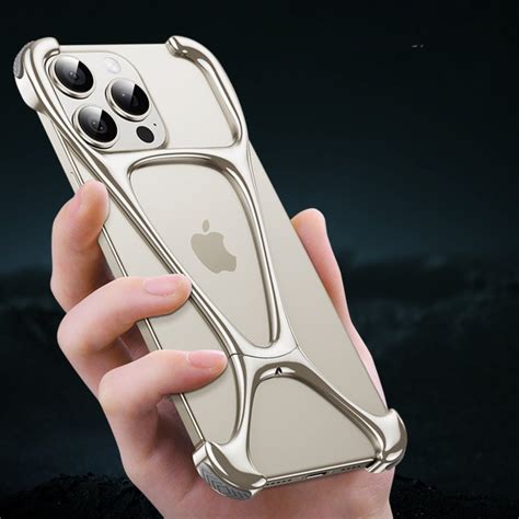 iPhone 15 Pro Metal Back Cover, Invisible Premium Metal Bumper Case