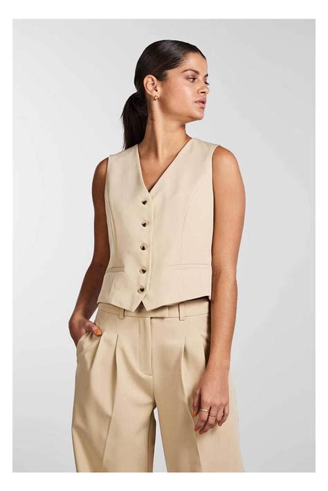chaleco mujer pckyza beige talla xs color beige