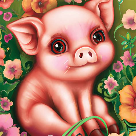Adorable Cute Happy Baby Pig · Creative Fabrica