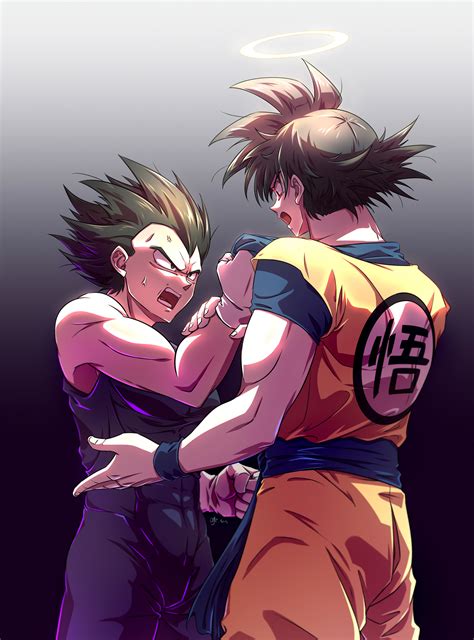 son goku and vegeta (dragon ball and 1 more) drawn by shumai_(sm318