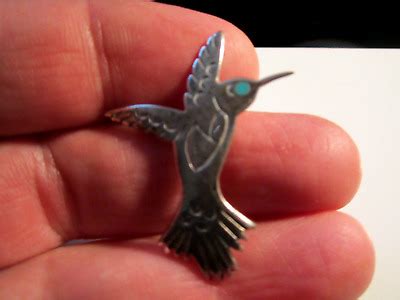 STERLING SILVER HUMMINGBIRD FIGURE BROOCH PIN SCC | eBay