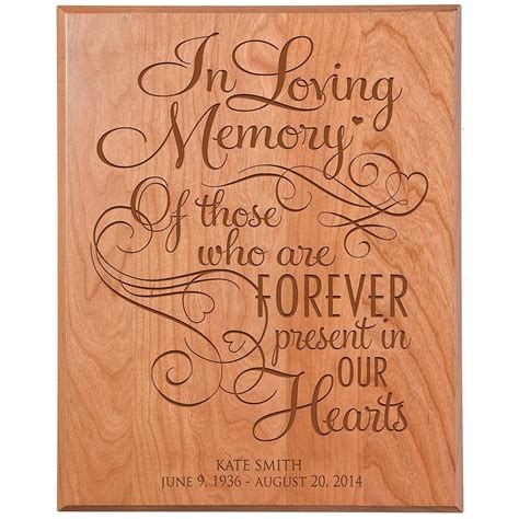 Custom Engraved Memorial Wooden Wall Plaque Forever In Memories 12x15
