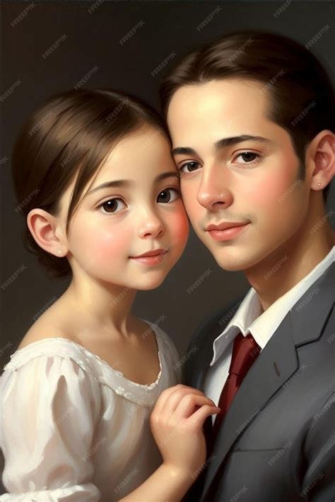 Premium Photo | Dad and daughter love oil painting daughter and dad