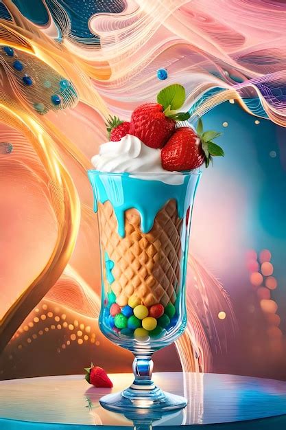 premium ai image colorful fruity ice cream