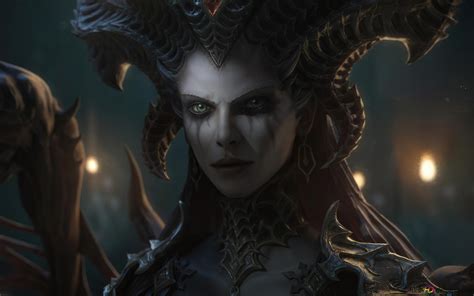 Diablo 4 Lilith art 8K wallpaper download