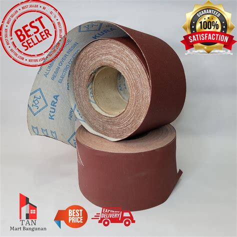 Jual Amplas Roll Meteran Kasar Sedang Halus Ukuran 60 100 150 240 400 ...