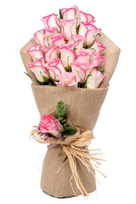 Buy uto - White & Pink Roses Flower Bouquets, pink roses bouquet ...